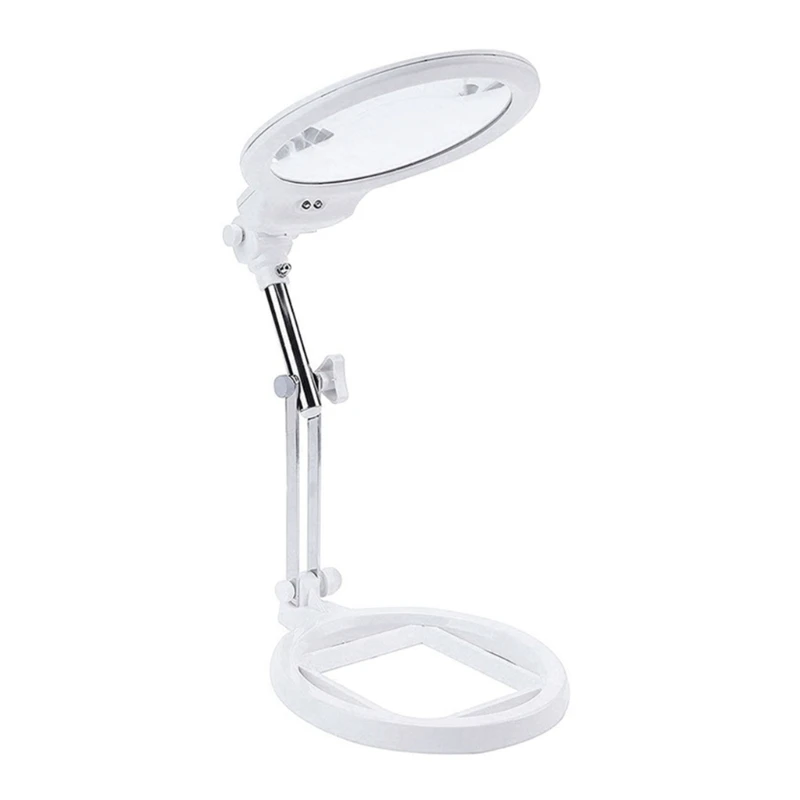 

2.5X 5X Magnifying Glass LED Lighted Magnifier Handheld Tabletop Magnifying Lens R7UB