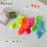 rinilucia spring candy colors new solid baby boys girls short socks cotton breathable soft kids sock children