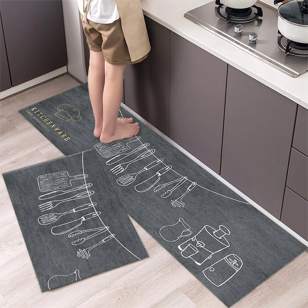 

Pattern Kitchen Mats Modern Non Slip Bedroom Mat Bathroom and Toilet Carpet Doormat Entrance Kitchen Rug for Floor Waterproof