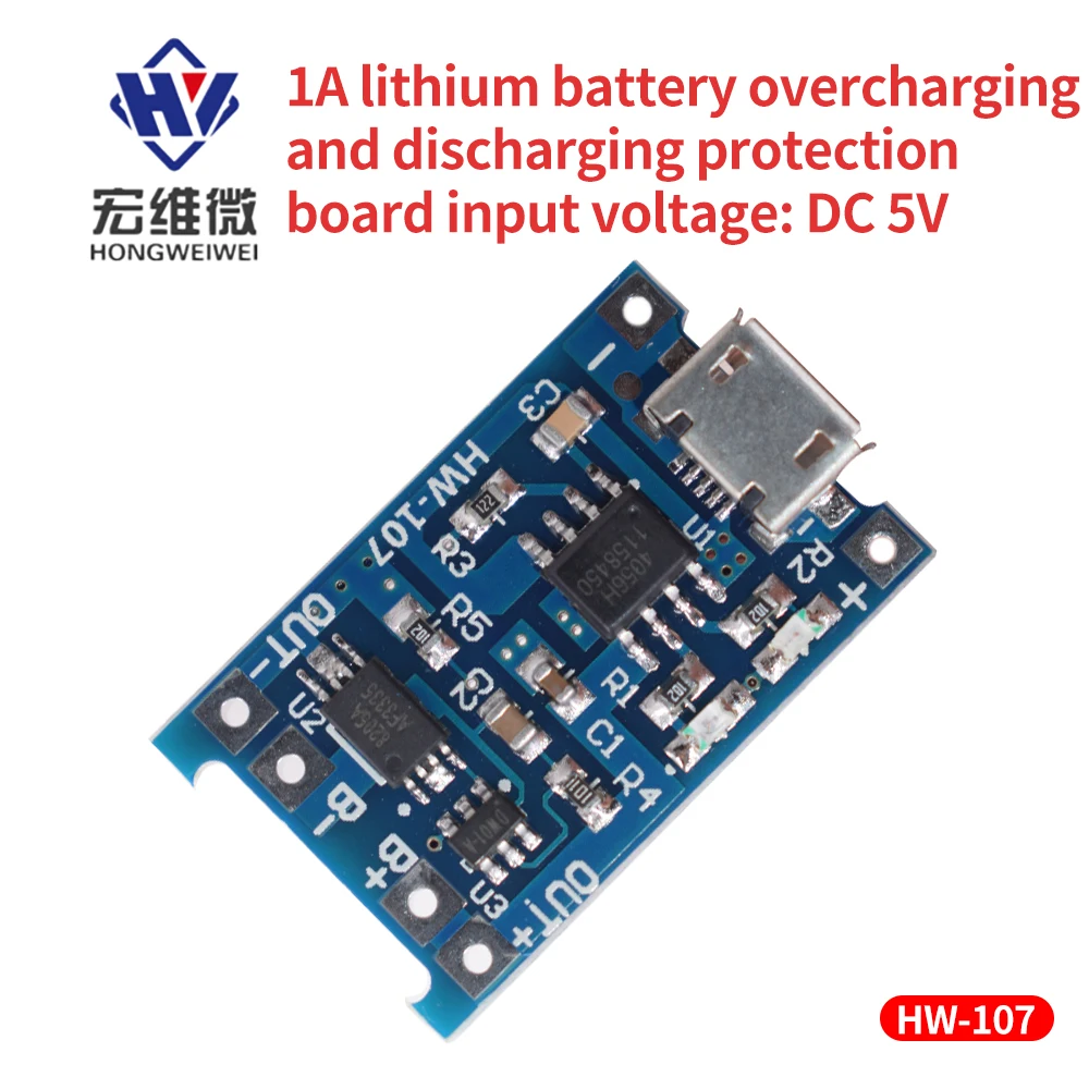 TP4056 5V1A Micro USB 18650 литиевое зарядное устройство модуль питания зарядная плата с