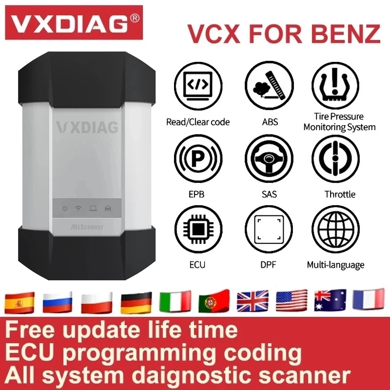 

VXDIAG VCX C6 For Mercedes Benz DIoP OBD2 Diagnostic Tools For MB Star C6 SD Connect Diagnosis obd2 Code Reader Scanner for Benz