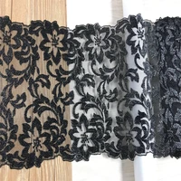 3 meters black embroidery lace trim bra sewing crafts diy clothing accessories mesh tulle embroidered lace for dress needle work