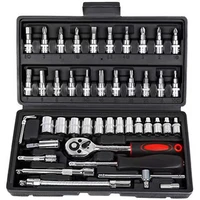 46pcs 14 inch universal wrench socket set adjustable socket wrench lug nut wrench for bicycle torque pedal