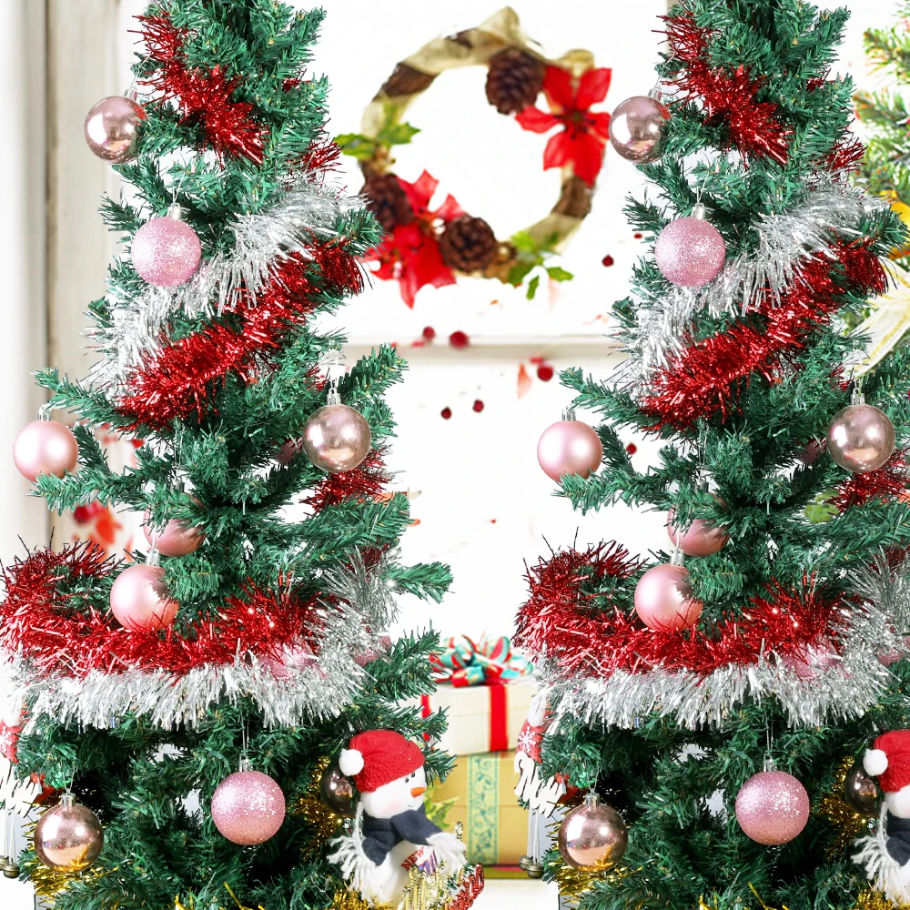 10/1PCS Colorful Christmas Ribbon Garland Xmas Tree Wrapping Tinsel Ribbons DIY Bar Wedding New Year Party Home Decor