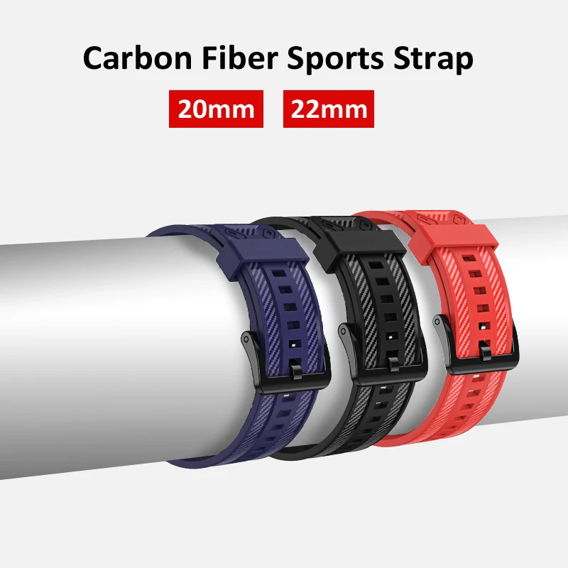 Ремешок 20 мм 22 для Samsung Galaxy Watch 5/5 pro/4/Classic/46 мм/42 из углеродного волокна +