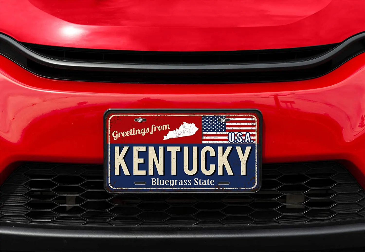 Amбухта номерного знака из Кентукки винтажный Ржавый металлический знак с