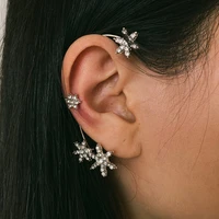 fashion womens earrings ear cuff sweet butterfly snowflake ear clip for women girls without piercing party wedding jewelry gift