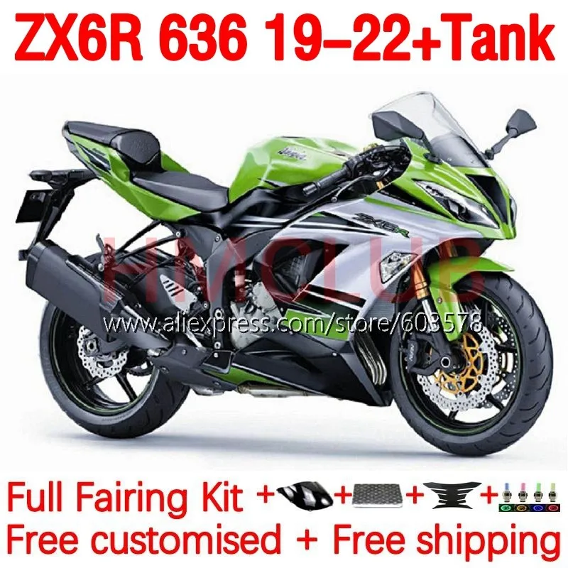 

+Tank Injection For KAWASAKI NINJA ZX-6R ZX636 ZX 6R 636 ZX-636 ZX6R 19 20 21 2019 2020 2021 2022 Fairing 206No.27 green stock