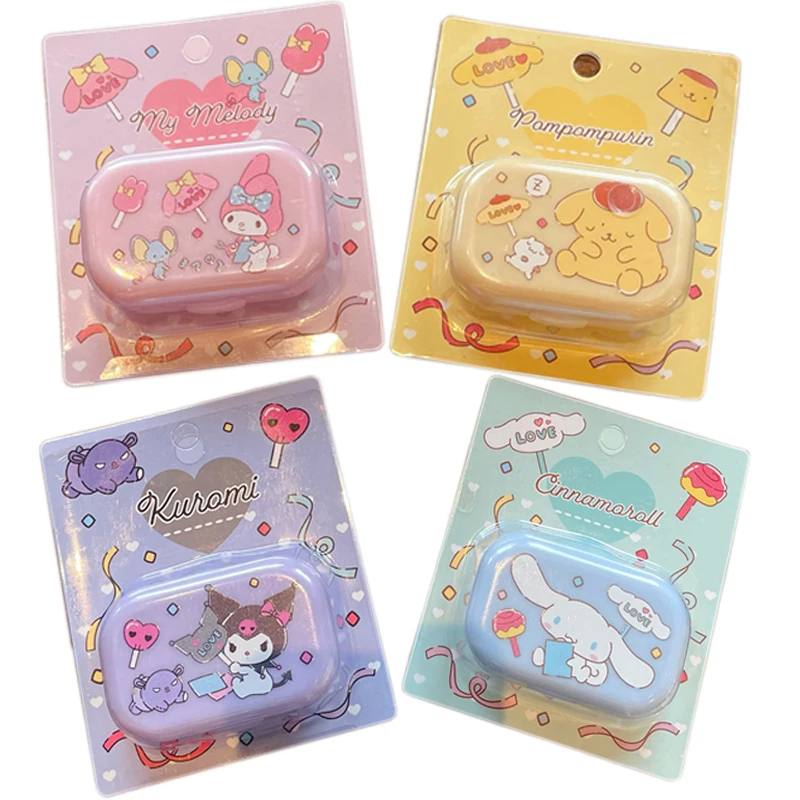 Sanrioed Hello KT контейнер для контактных линз kawaii Мультфильм Cinnamoroll baby Kuromi чехол для контактных линз портативный контейнер для ухода за контактны...