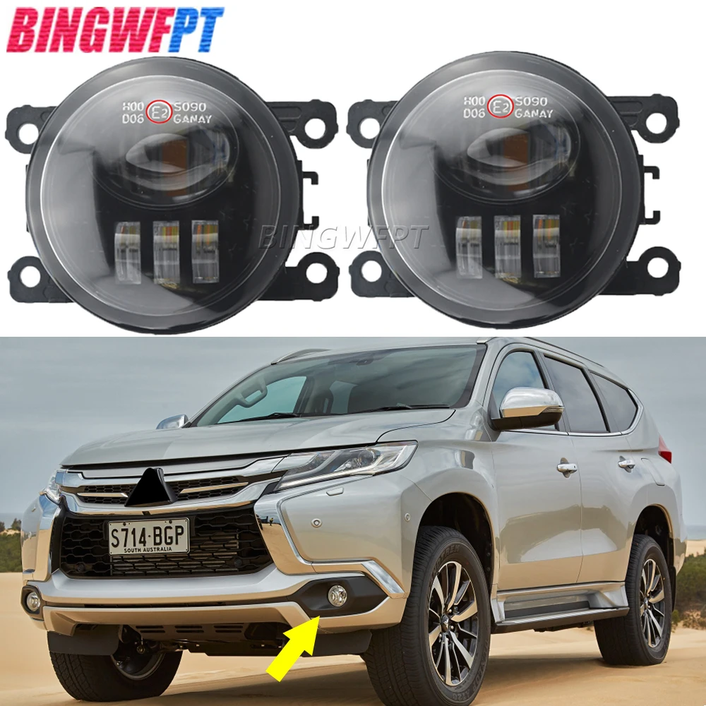 

DRL 12 В H11 Противотуманные фары для Mitsubishi Montero Pajero Sport Challenger 2017 2018 2019 светодиодные противотуманные светильник s линзы дневные ходовые огни