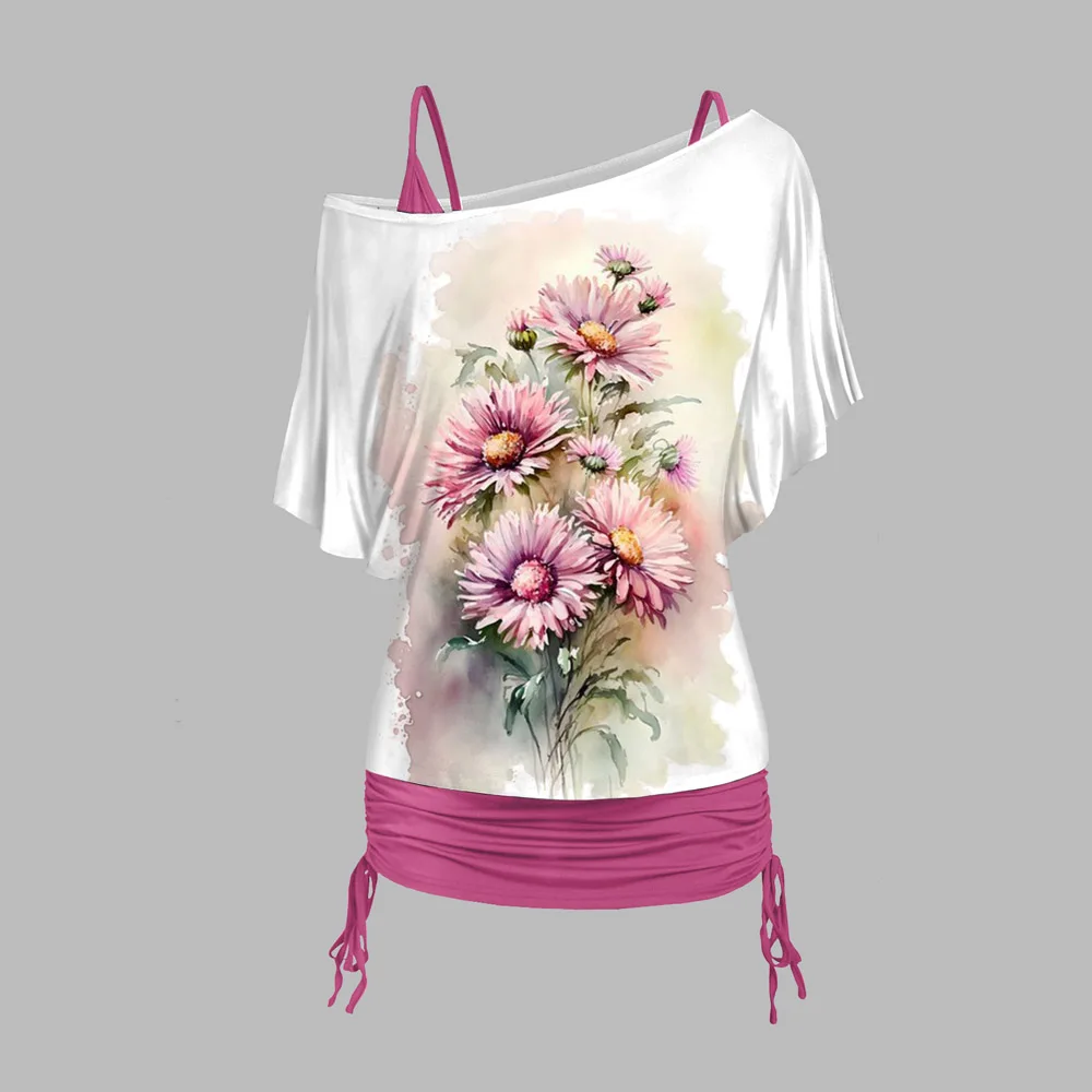 

Женский Повседневный Топ с принтом «маргаритки»