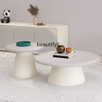 yj nordic living room solid wood small coffee table round modern minimalist creative sofa corner table bedside table side table