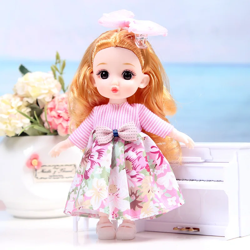 Mini 17cm BJD Dolls 13 removable Joints Multi-color Hair Princess Dolls and Clothes Dress Up dolls Girls DIY Toys Birthday Gifts