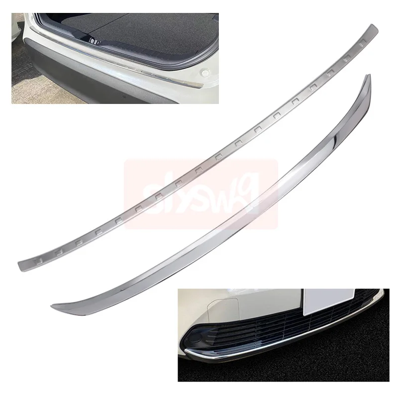 

Для YARIS CROSS MXP B1 # J1 # Серебристая стальная передняя бампер, защита заднего бампера, защитная накладка, отделка 2P, внешние аксессуары для стайлинга