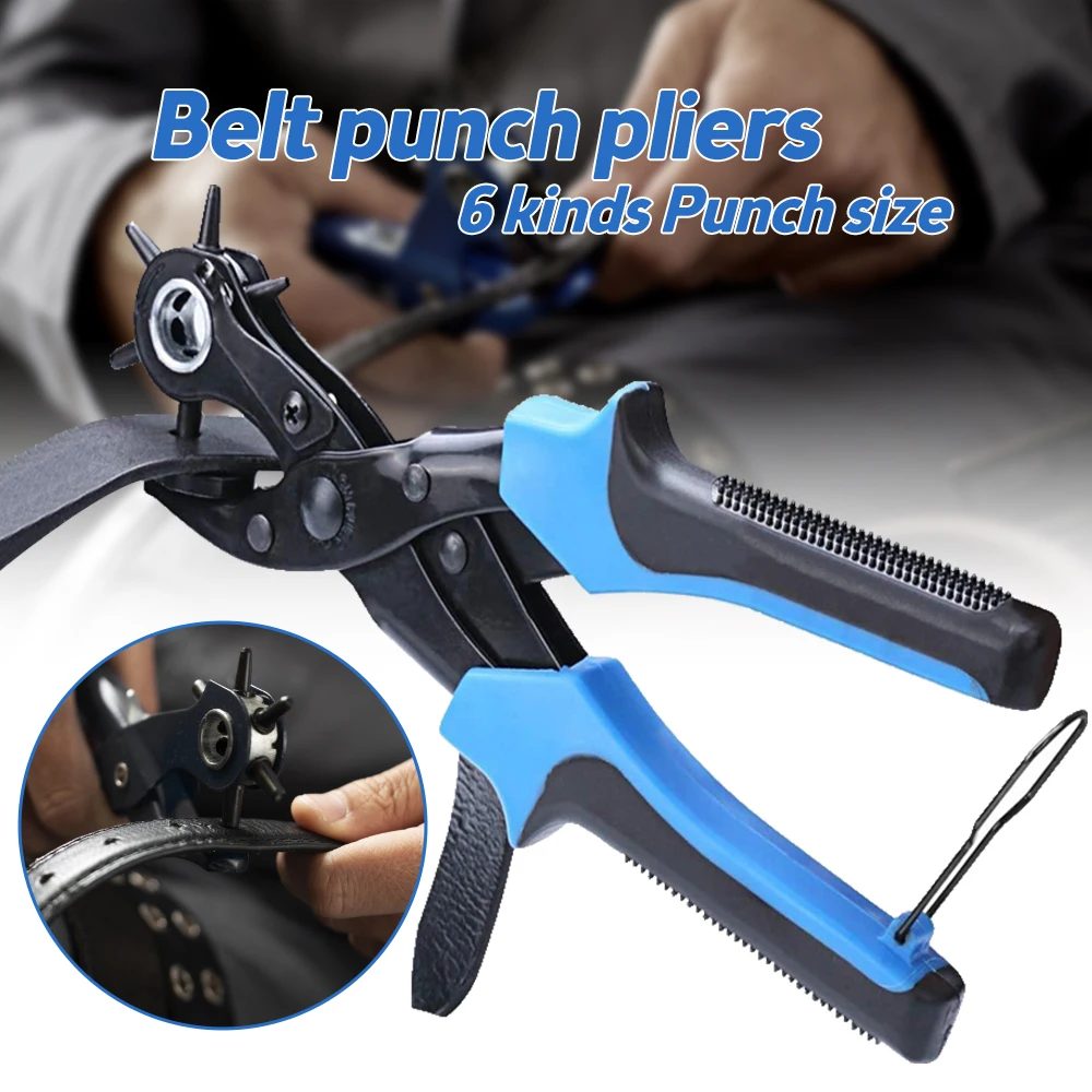 

Revolving Punch Plier Kit Leather Hole Punch Set for Belts Watch Bands Straps Collars Dog Collars DIY Home or Craft Projects