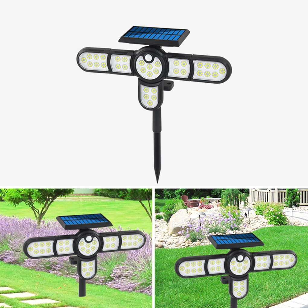 

Solar Sensor Lights Wall Light Multi-heads Yard Garden Lamp Lighting Device Body Sensing Lamps 4 headds 150LED