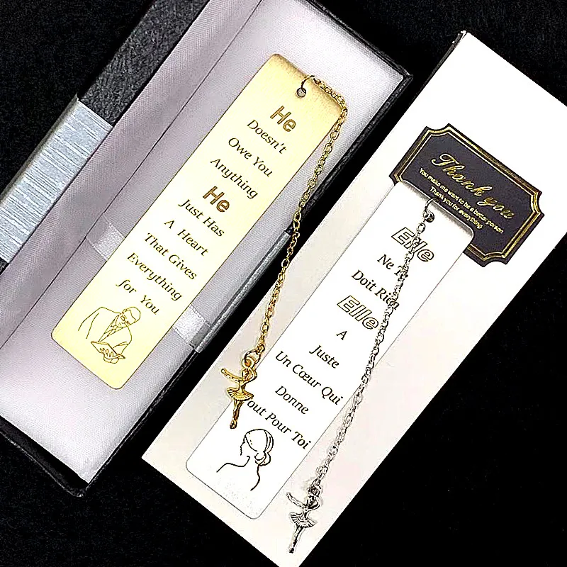 

1pc Luxury Brass/Stainless Steel Bible Quotes Bookmark for School Teacher Father Mother's Day Thank Gifts Thanksgiving Christmas