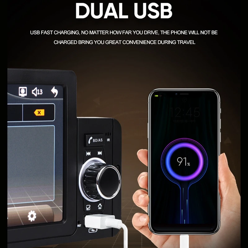 Автомагнитола 1 Din стерео 5-дюймовый мультимедийный сенсорный экран IPS MP5-плеер с