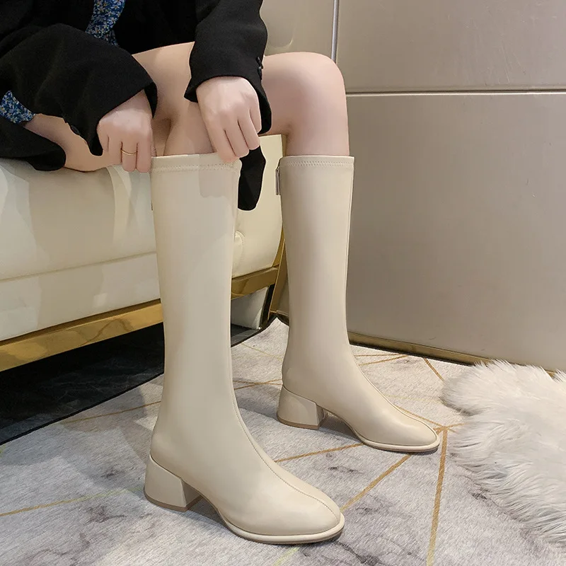 2022 Boots Women Shoes Autumn Luxury Designer Boots-Women Round Toe Sexy Thigh High Heels High Sexy Fashion Ladies Low Mid Calf