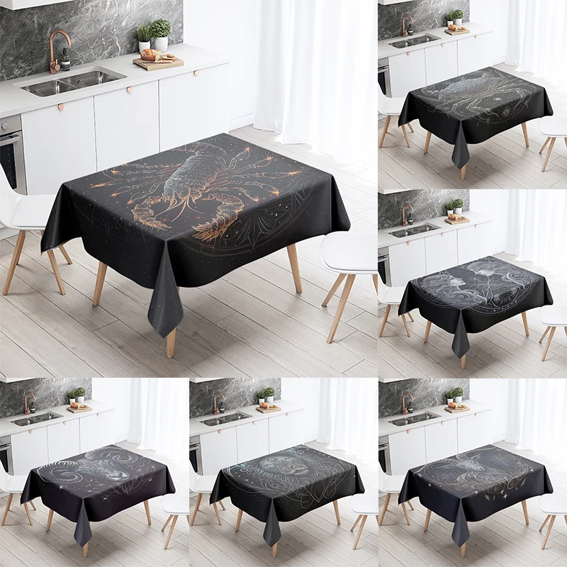 

Zodiac Tablecloth Party Restaurant Banquet Decoration Anti-Stain Waterproof Tablecloth Home Table Decoration