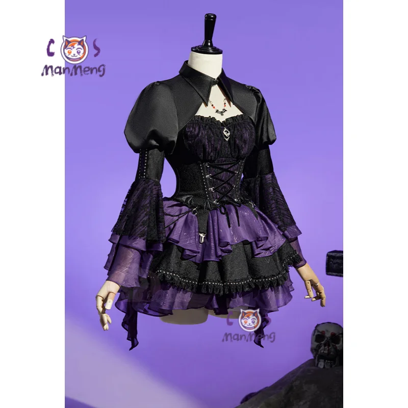 Фото Monster Cos High Elissabat Косплей Костюм Женский Хэллоуин вечерние фантазийная форма платье реквизит носки брошь Лолита сладкий новый комплект №4