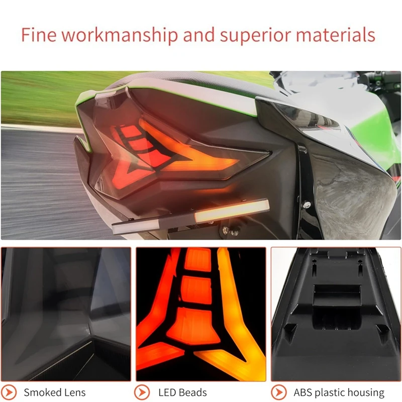 Светодиодные дымчатые задние фонари для Kawasaki Ninja 400 2018-2024 стоп-сигналов разрыва с