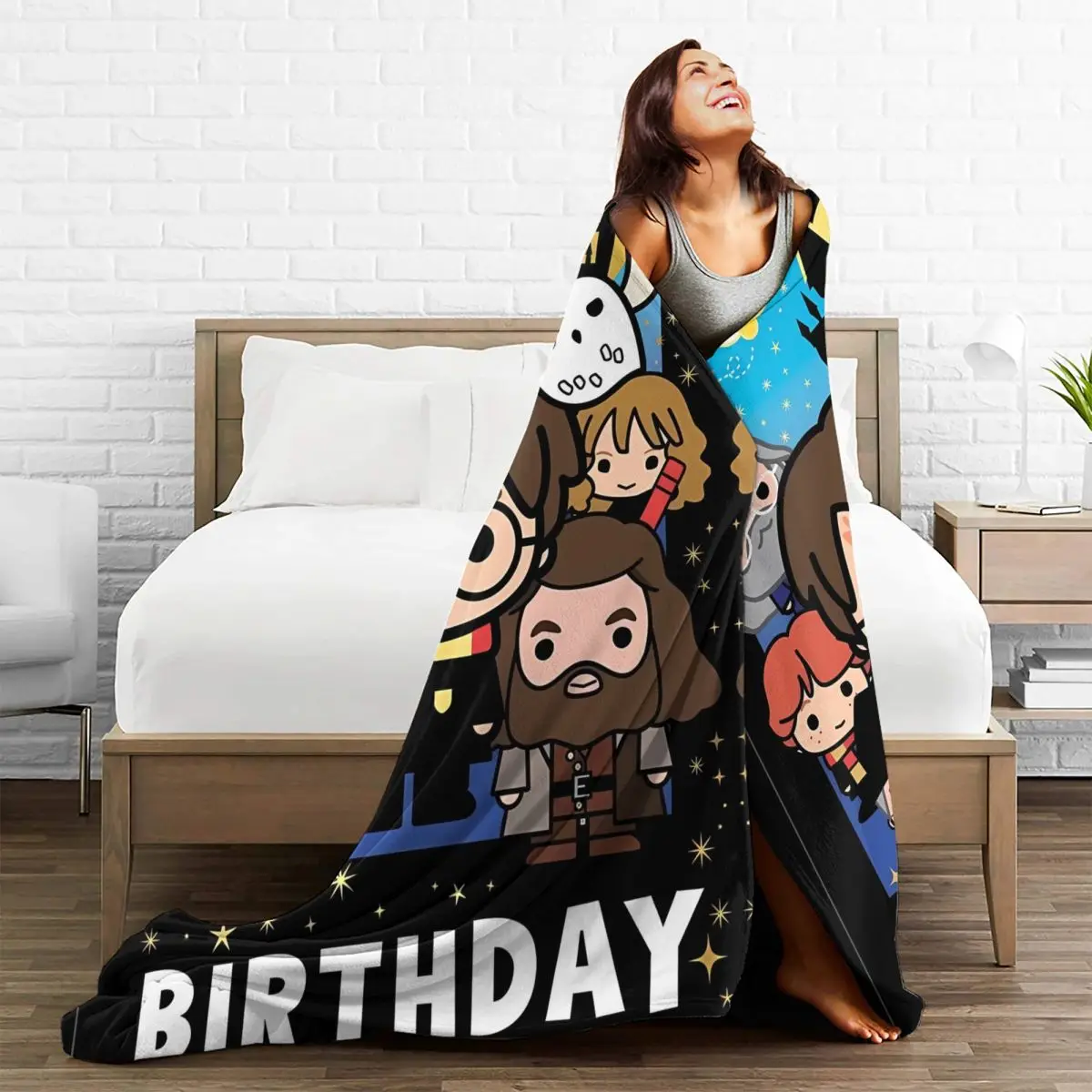 Мягкое одеяло Harrys Potters плюшевое для кемпинга диван с принтом стул фланелевое