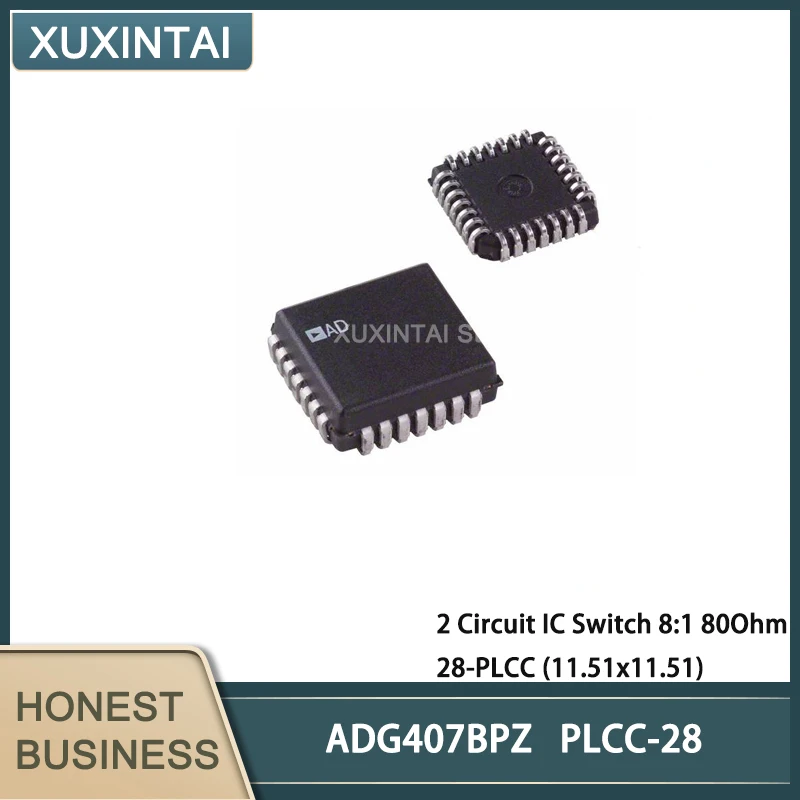 

5 шт./лот ADG407BPZ ADG407 2 контурный IC-переключатель 8:1 80 Ом 28-PLCC (11,51x11,51)