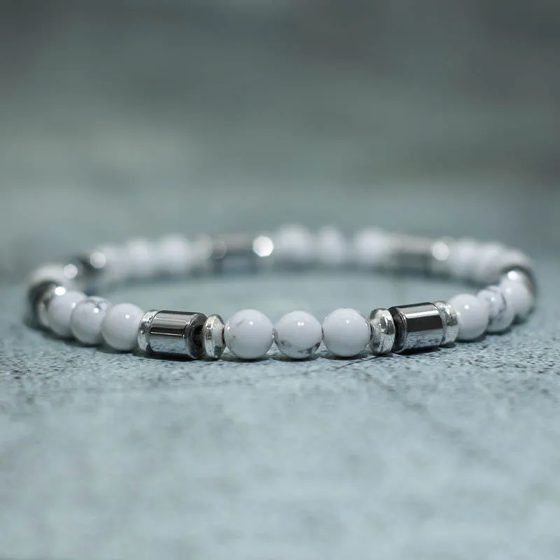 Новый цилиндрический гематитовый браслет с натуральными картами бусинами