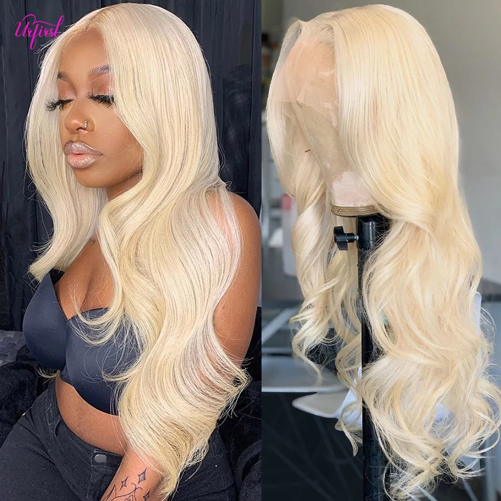 Urfirst 28 30 Inch 13x4 613Blonde Body Wave Lace Front Wig Brazilian Human Hair Wigs For Women Transparent Lace Frontal Wig