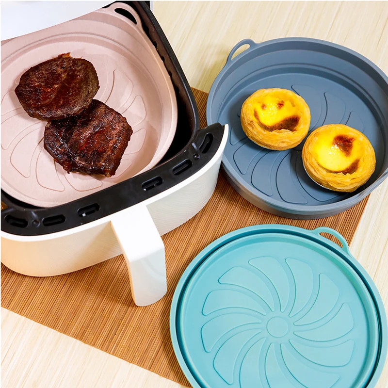 

Foldable Silicone Air Fryer Baking Pan High Temperature Resistant Baking Cake Moulds Reusable Container Accessories Pan