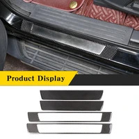 for ford ranger wildtrak 2015 2021 real carbon fiber car external sill bar welcome pedal scuff plate sticker trim car accessorie