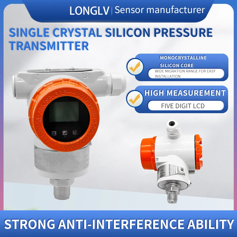 

Однокристальный силиконовый интеллектуальный датчик давления Longlv PTL901, гидравлическое давление масла, давление воздуха, вода, цифровой дисплей