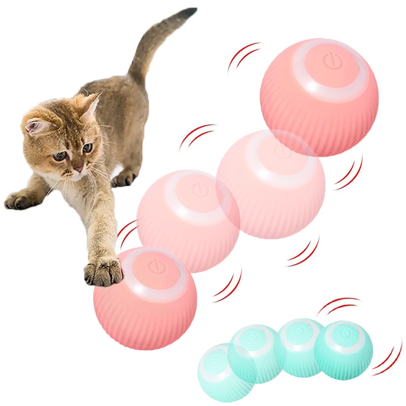 

Smart Interactive Cat Toy Ball Electric Cat Toys Automatic Rolling Ball Kitten Toys for Indoor Playing USB Charge Wicked Ball