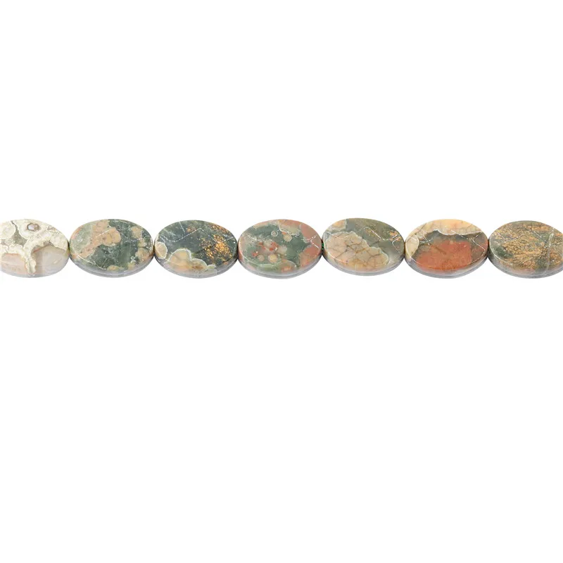 

Natural Stone Rhyolite Jasper Eagle Eyes Green Grass Agate Oval Faceted Beads Size 8X12 MM For Jewelry Making DIY Bracelet