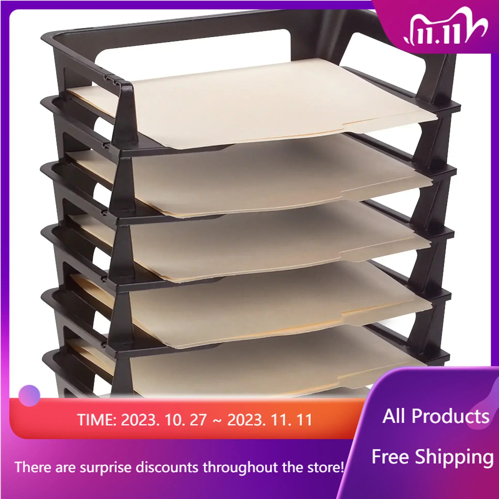 

6 / Pack, Black Home Organization and Storage Office Supplies Desk Accessories Travel Organizer Fast Transportation