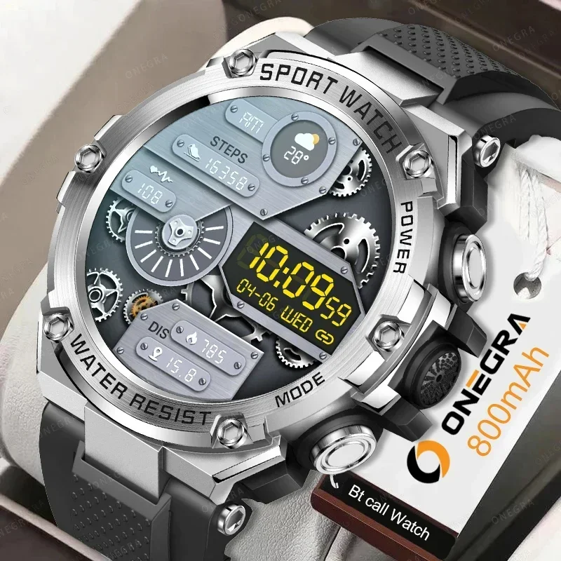 

2023 New Military Smart Watch Men IP68 Waterproof Smartwatch Bluetooth Call Sports Watches 800mAh 1.5inch 360*360 HD For Huawei