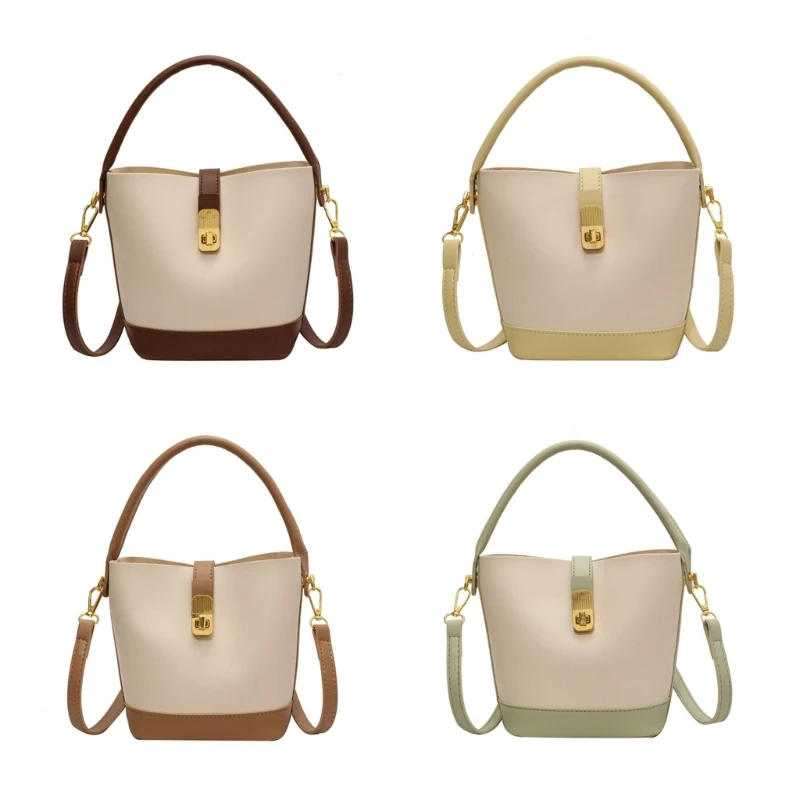 

Fashion Bag Bucket Bag PU Leather Handbag for Girl Coffee/Yellow/Khaki-/Green