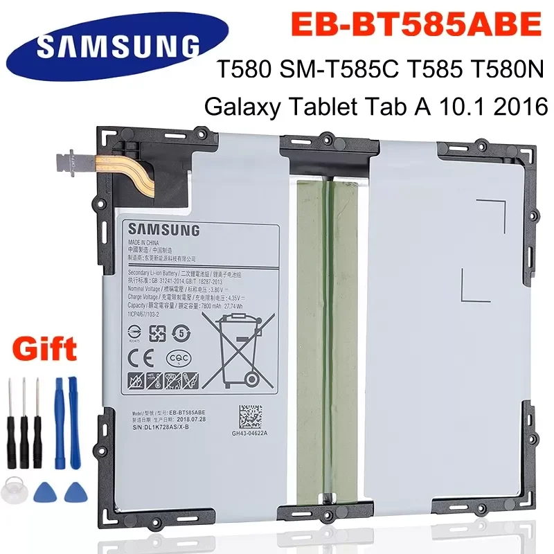 

NEW2023 Orginal Tablet EB-BT585ABE 7300mAh battery For Samsung Galaxy Tablet Tab A 10.1 2016 T580 SM-T585C T585 T580N +Tools