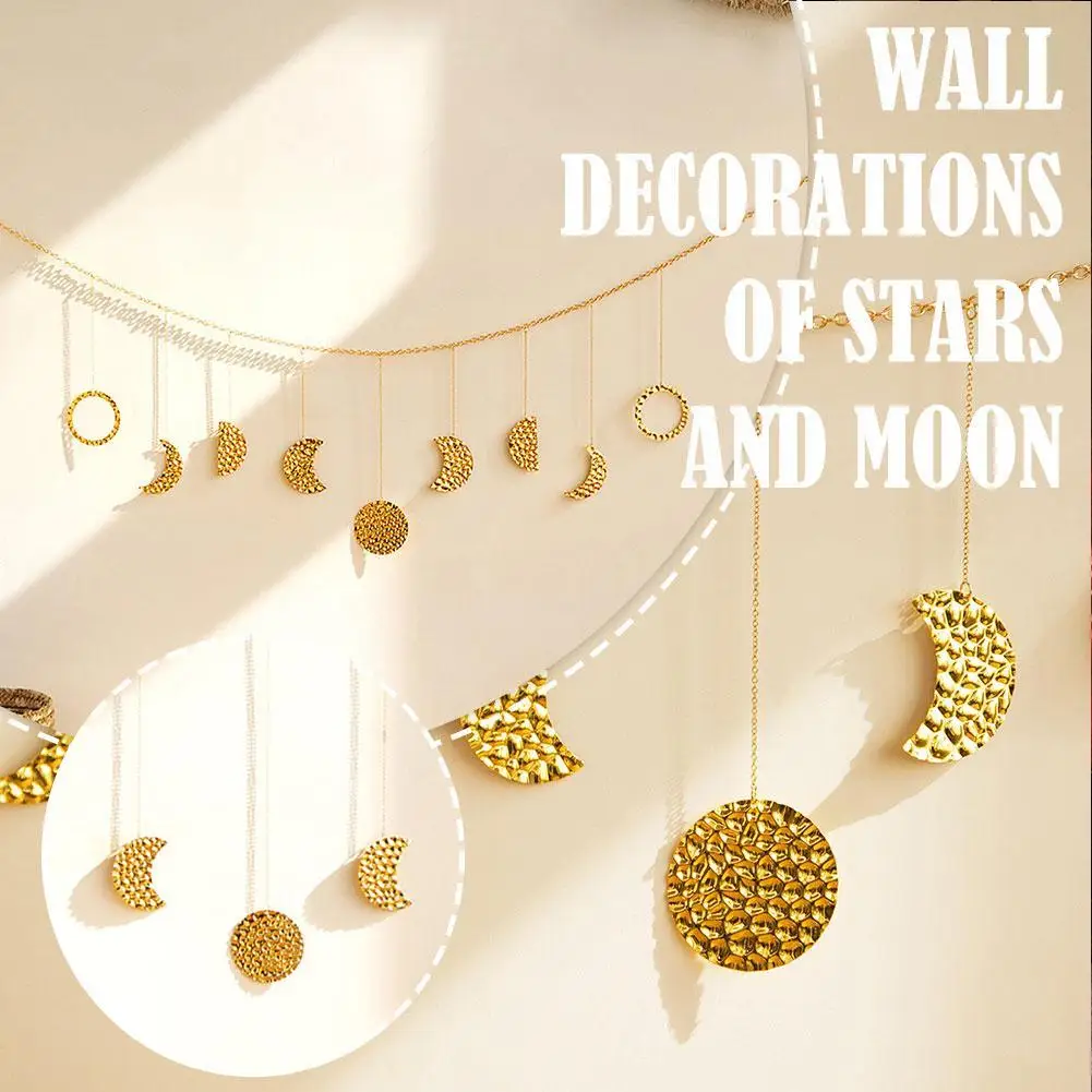 Moon Shining Phase Garland Decoration Chains Boho Gold Wall Hanging Ornaments Support Dropshipping Decoracion Habitacion