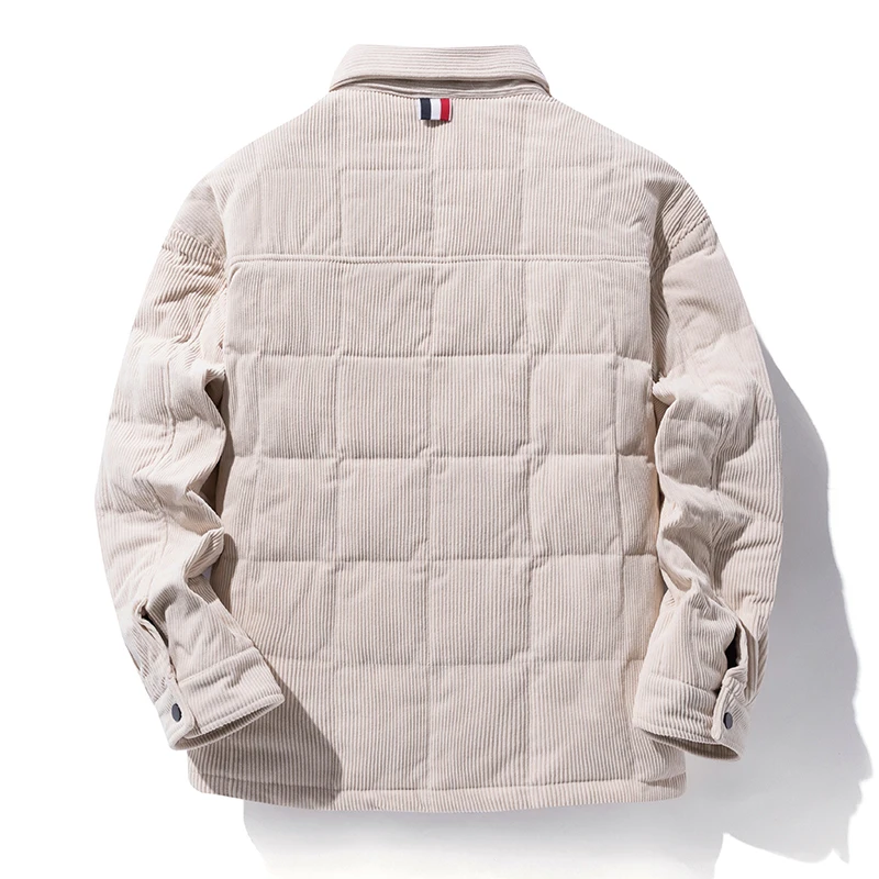Men Winter Down Jacket Men 2022 New Korean Fashion Waterproof Black Loose Jacket Casual Windproof Corduroy Down Jacket For Men