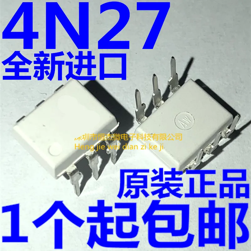 

10pcs/ Brand new imported 4N27 4N27M DIP-6 in-line transistor output driver optocoupler