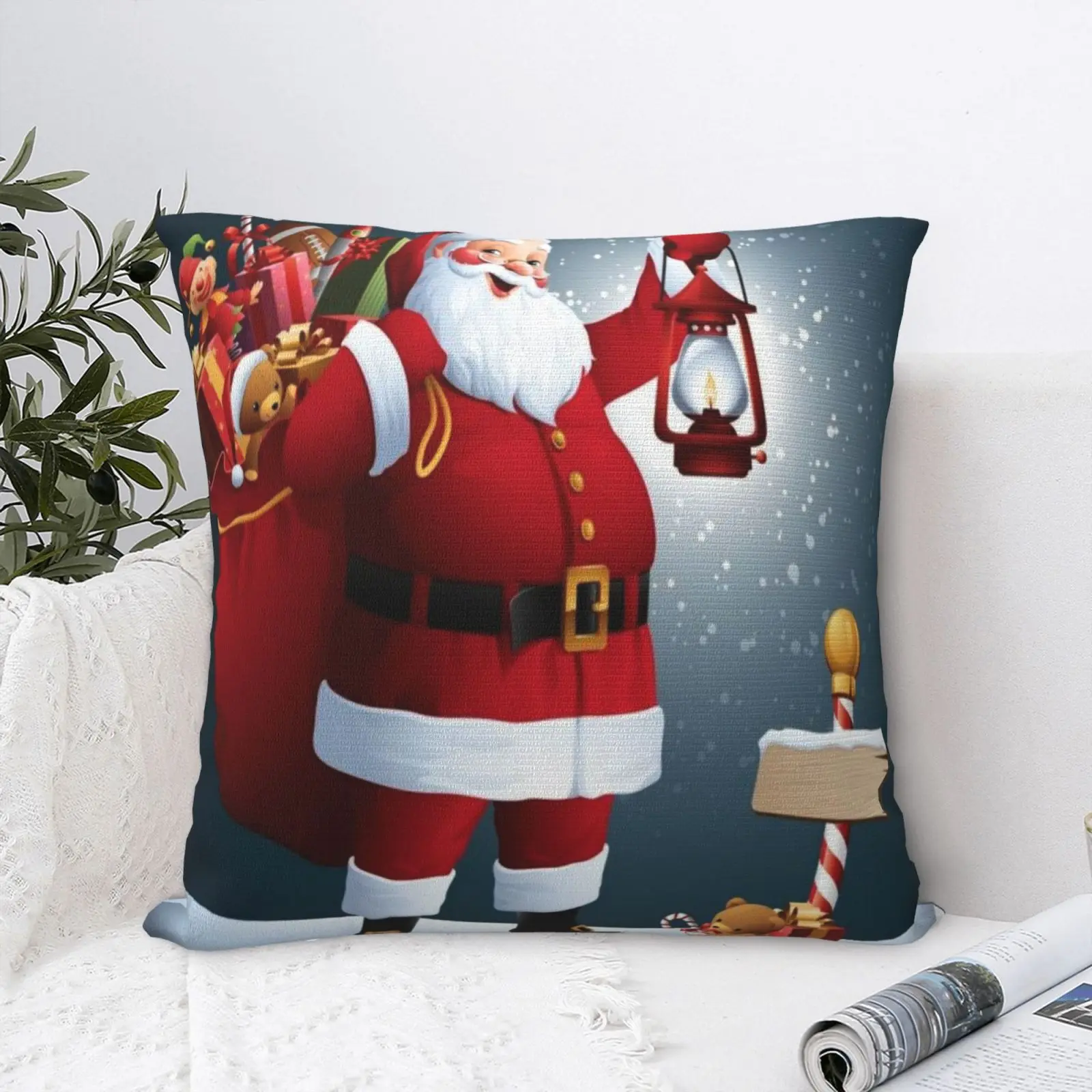 

Christmas Santa Claus 2 Pillow Case Pillow Case Anime Pillow Case Zipper Living Room Pillow Kawaii Decorative Pillows For Sofa