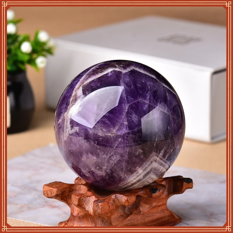 

Natural Dream Amethyst Ball Polished Globe Massaging Ball Reiki Healing Stone Home Decoration Exquisite Gifts Souvenirs Gift