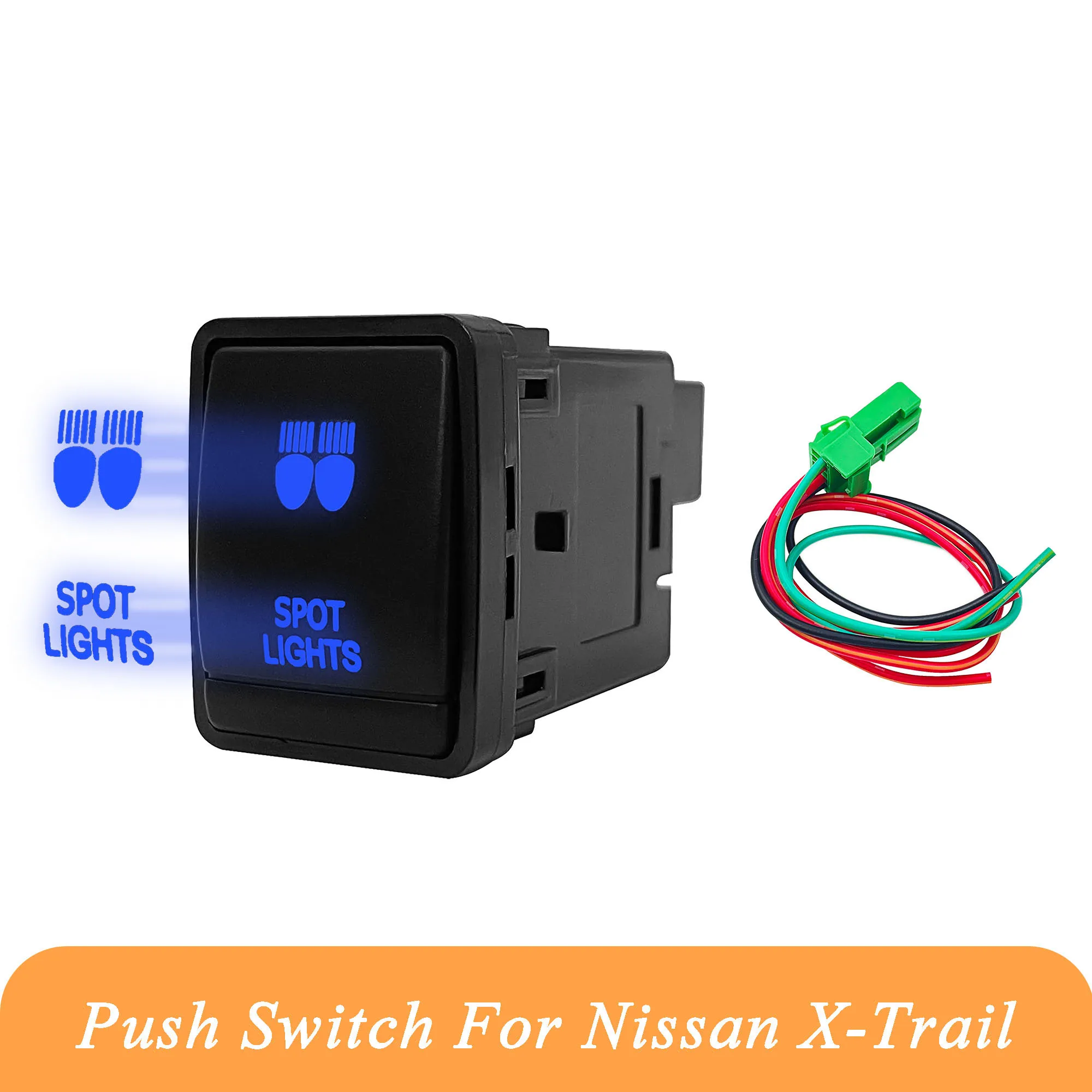 

Blue Push Switch SPOT LIGHTS Dual Led for Nissan QASHQAI Navara X-trail 12V ON/OFF