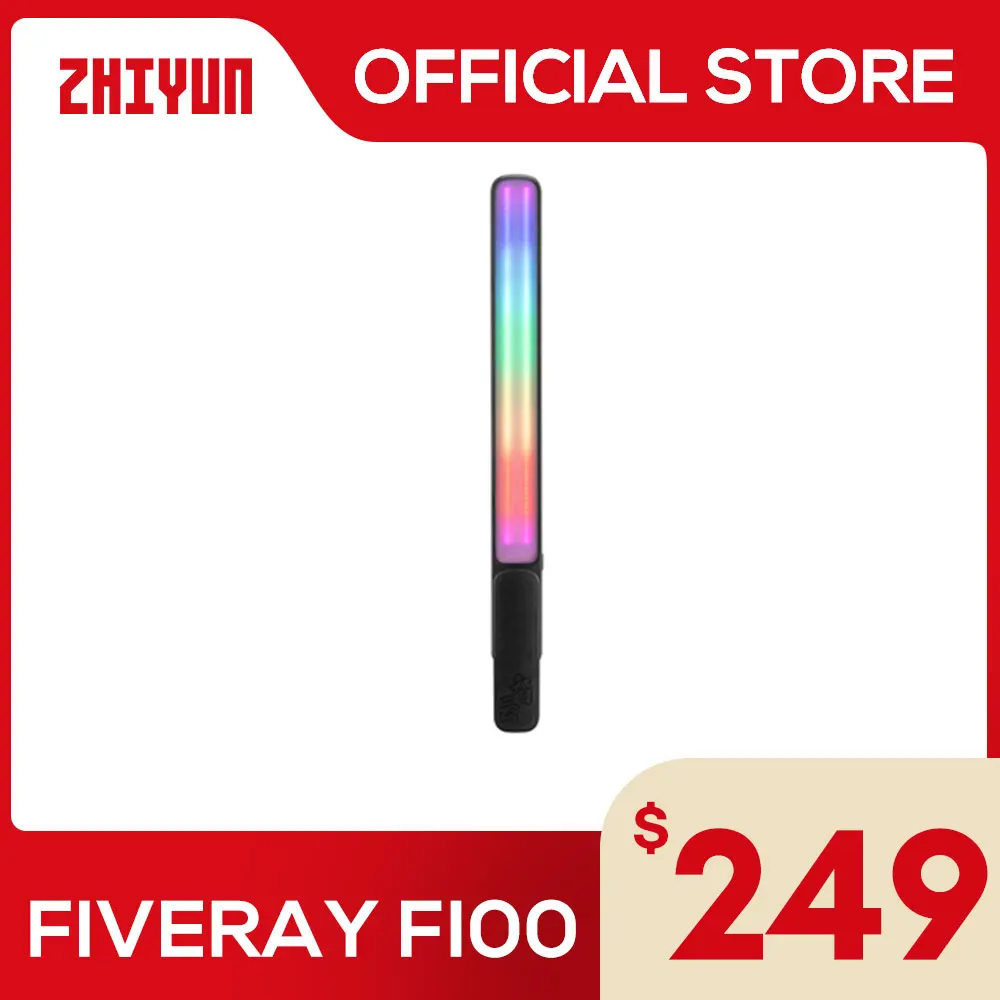 Фото ZHIYUN официальный FIVERAY F100 светодиодный светильник s RGB светильник фото видео Лампа Tiktok ручной светильник-палка потоковый светильник для фотос... №1