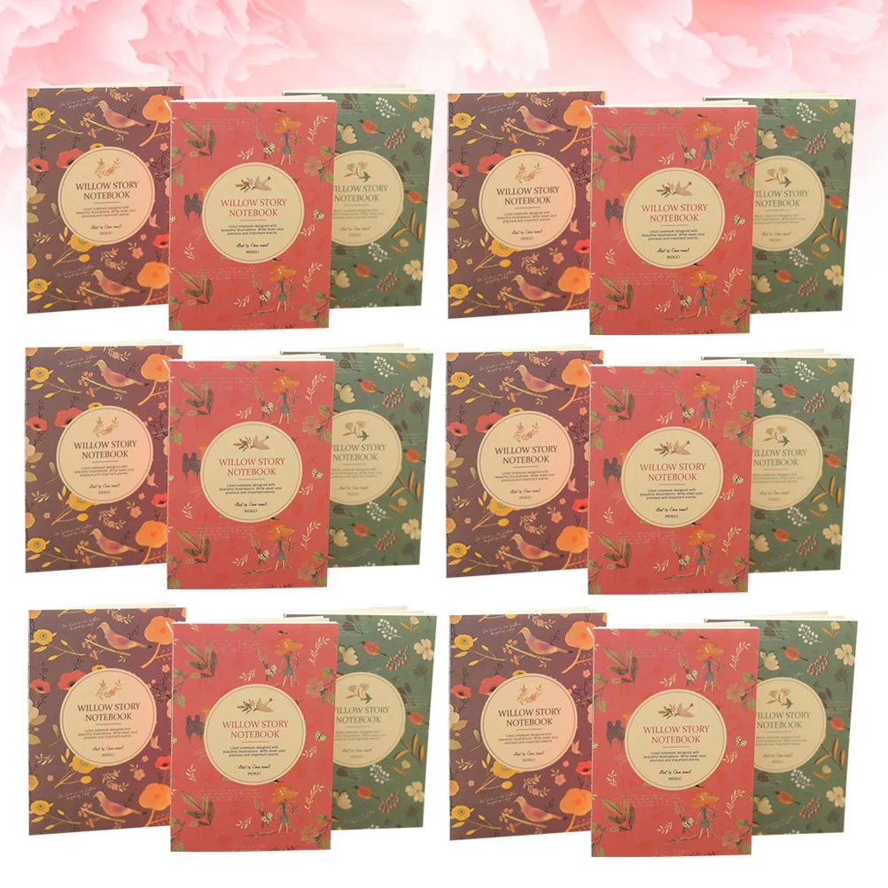 

24 Pcs Note Pad Mini Notebook Carry Stationery Writing Pocket Diary Set Flower Pattern Graffiti Gift Travel