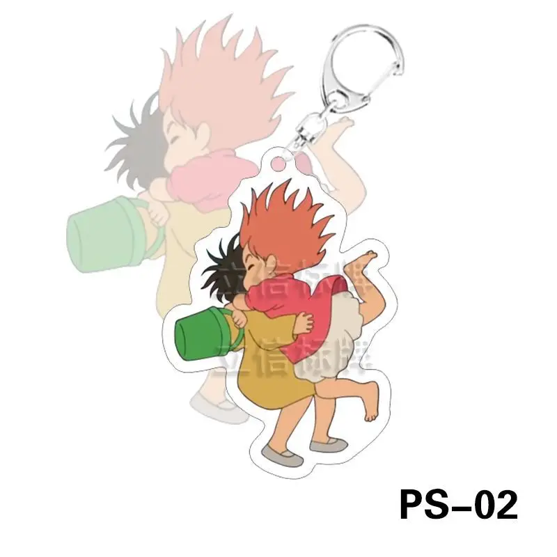 

Kawaii Miyazaki Hayao Anime Ponyo on the Cliff Peripherals Keychain Bag Pendant Cute Ponyo Acrylic Key Chains Woman Accessories