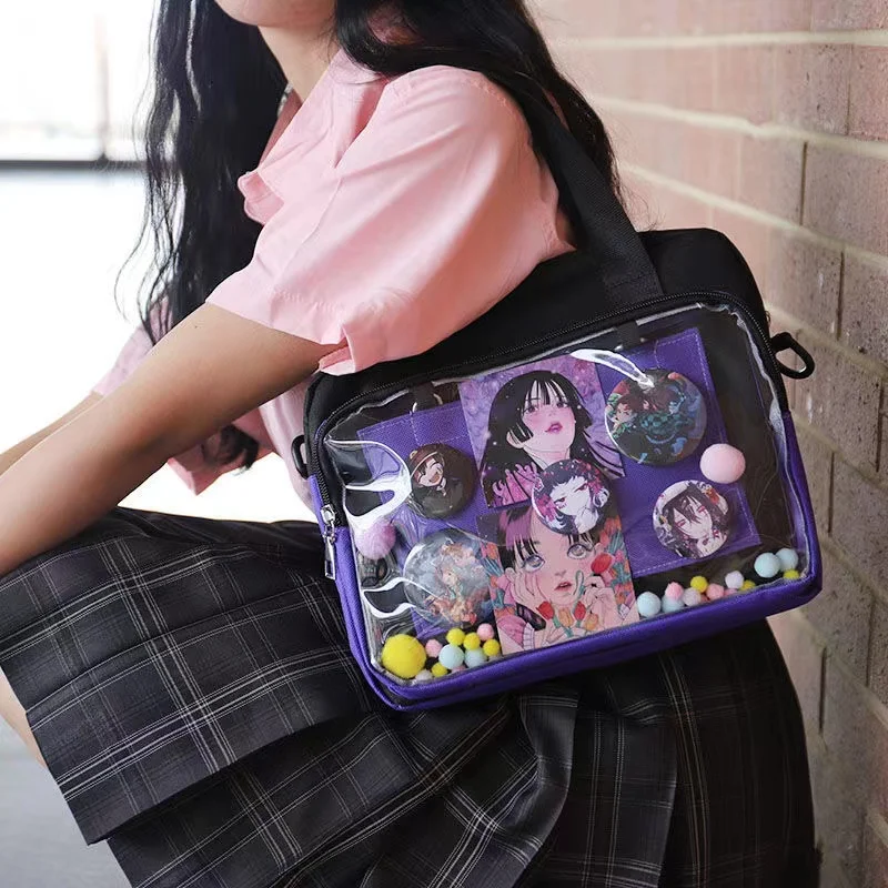 Японская прозрачная сумка в стиле Харадзюку для девочек школьная женская