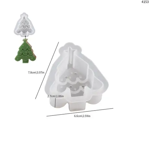 Силиконовая форма для свечей "Рождественская елка, снежинка"